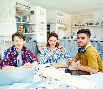 Student with laptop